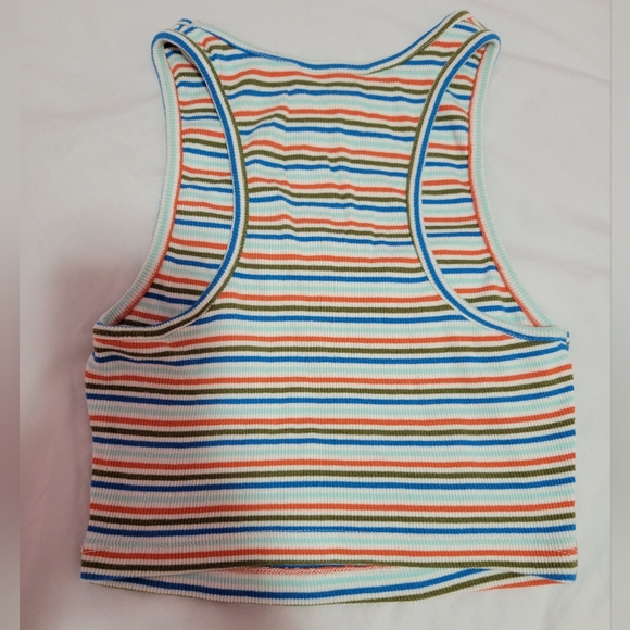 ZARA striped pattern ribbed cropped tank top - Picture 2 of 6